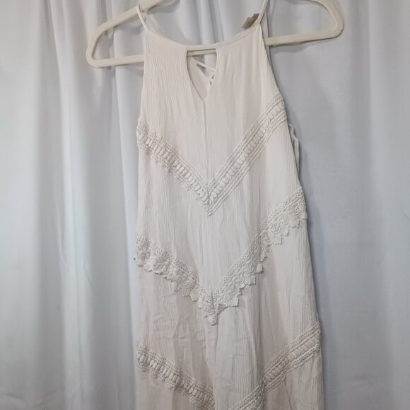 2 for $30 Mossimo cream Gauze bohemian halter lightweight dress / tunic XS - Picture 4 of 9